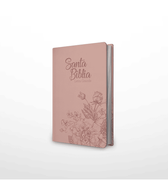  Biblia NRV 2000 ACT LG – Rosa claro (flores) – Símil piel