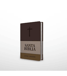  Biblia NRV 2000 ACT LG – Marrón/gris (cruz) – Símil piel