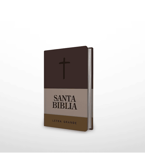  Biblia NRV 2000 ACT LG – Marrón/gris (cruz) – Símil piel