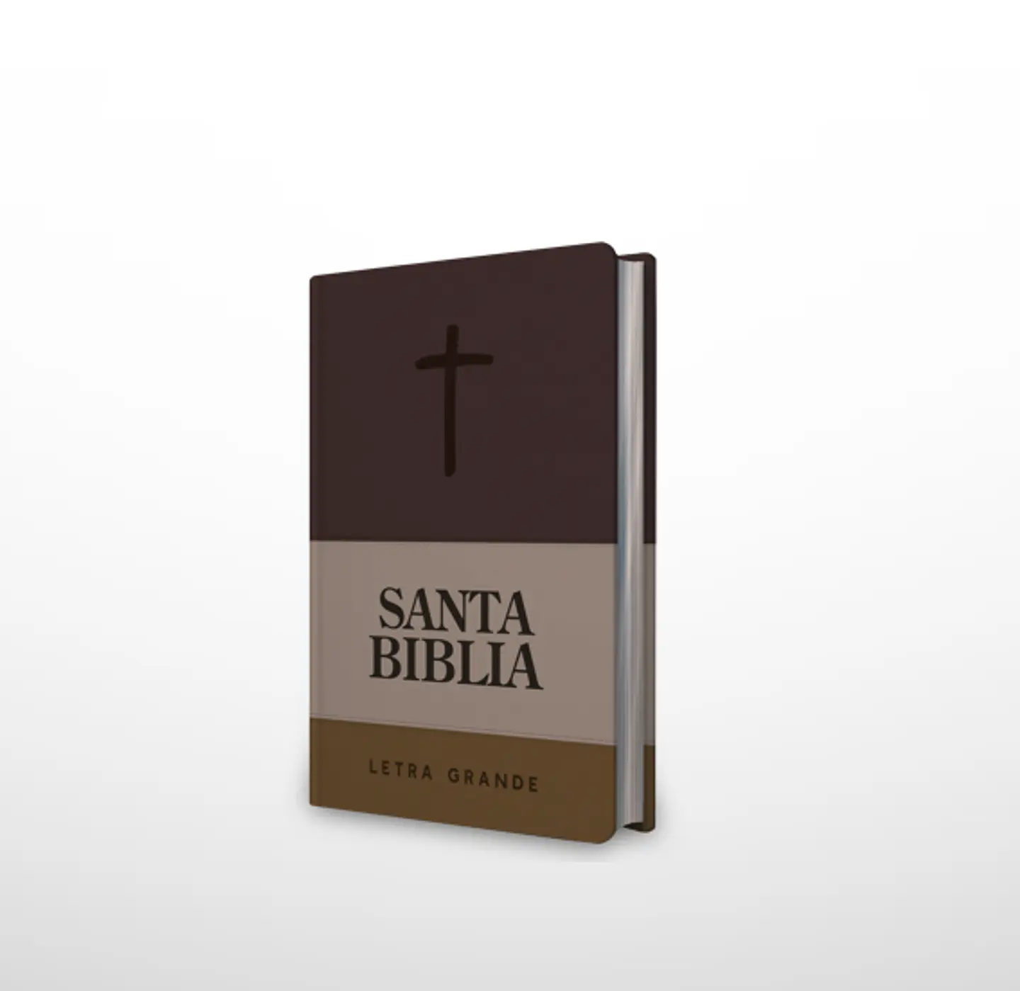  Biblia NRV 2000 ACT LG – Marrón/gris (cruz) – Símil piel 1