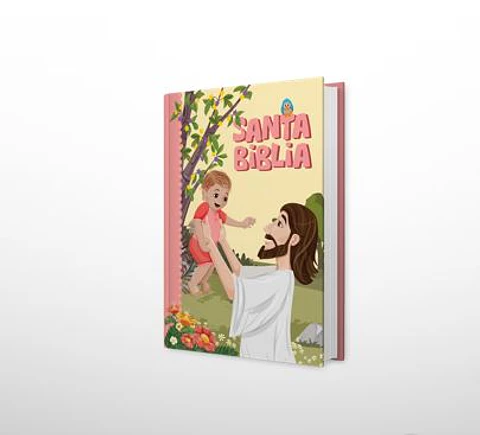 Biblia NRV 2000 ACT pequeña - Bebé rosa (con ilust.)