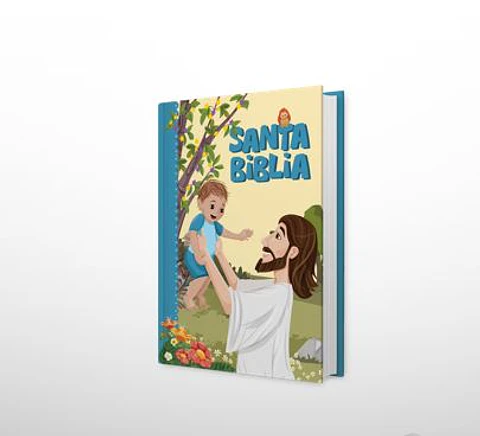 Biblia NRV 2000 ACT pequeña - Bebé celeste (con ilust.)
