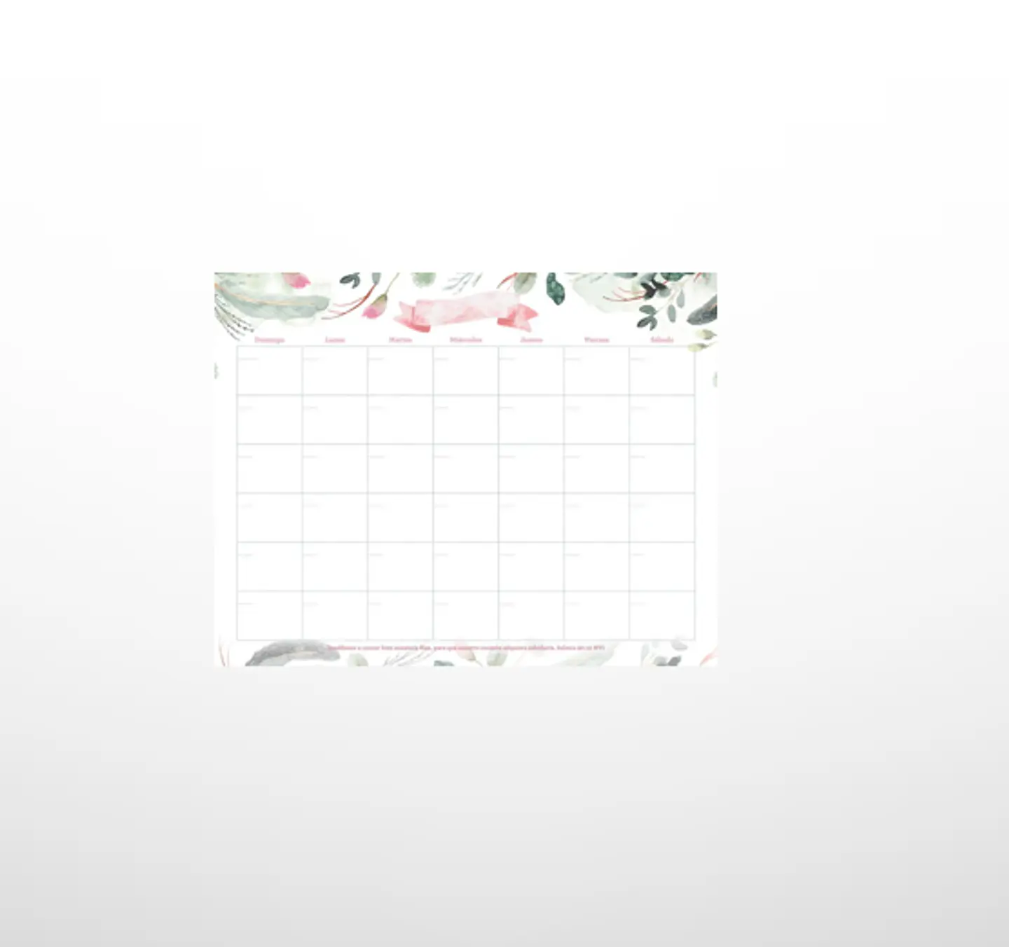 Planner mensual atemporal - Acuarela 1