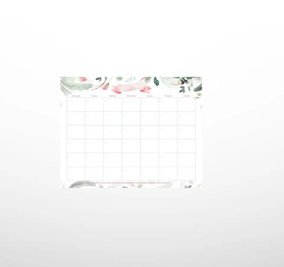 Planner mensual atemporal - Acuarela 1