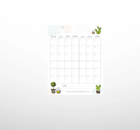 Planner mensual atemporal - Botánico