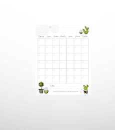 Planner mensual atemporal - Botánico