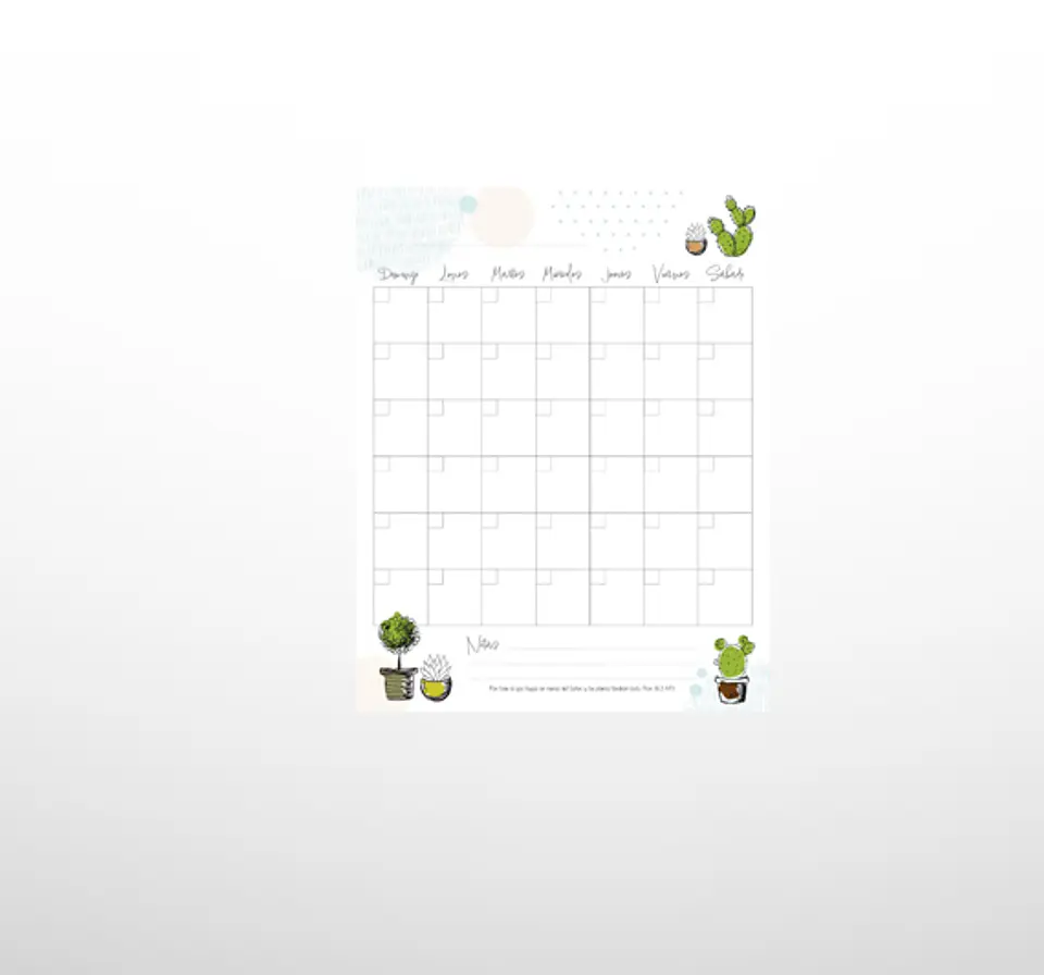 Planner mensual atemporal - Botánico 1
