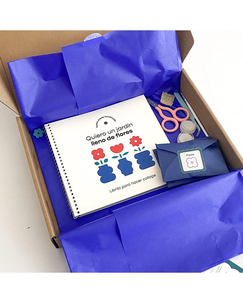Quiero un jardín lleno de flores - Kit + libro para collage