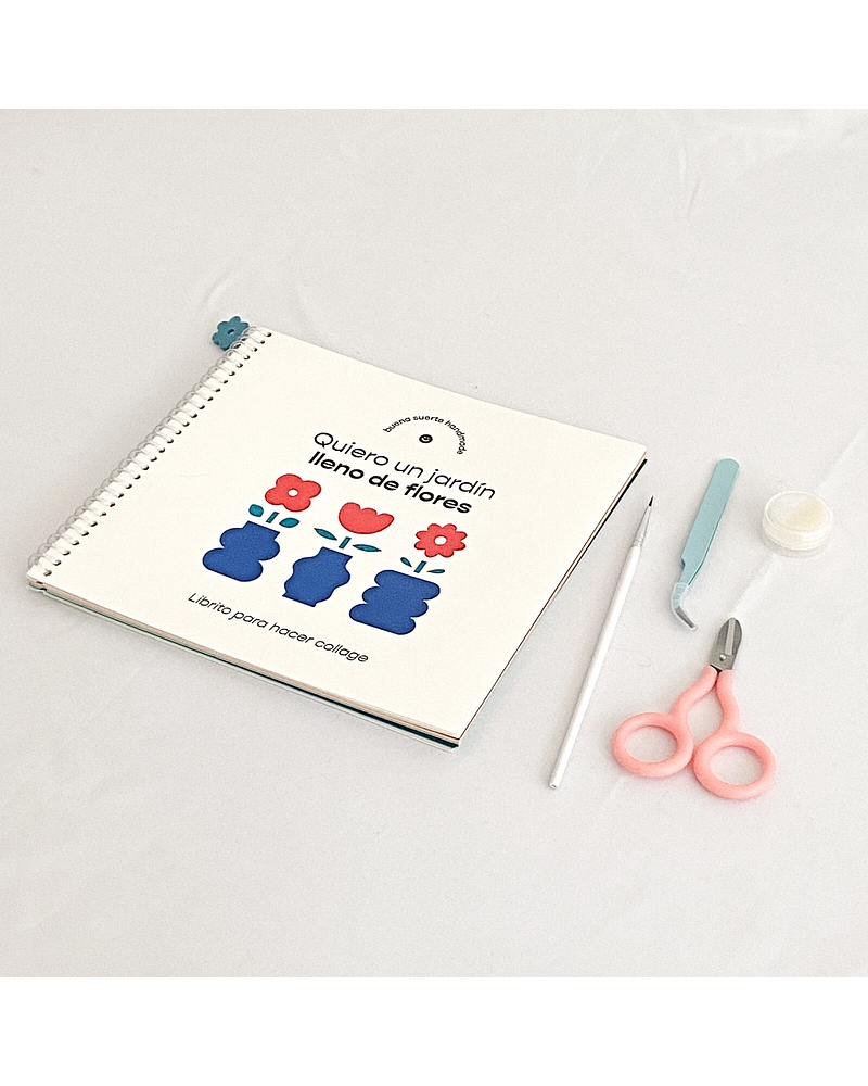 Quiero un jardín lleno de flores - Kit + libro para collage