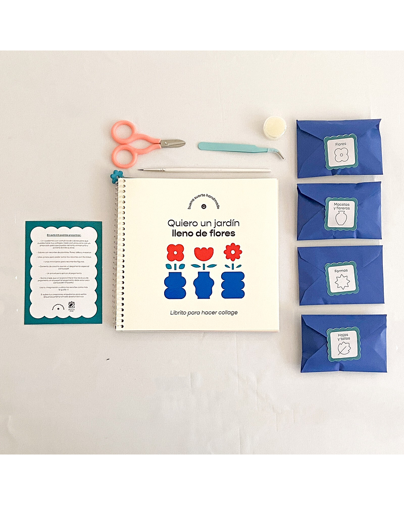 Quiero un jardín lleno de flores - Kit + libro para collage