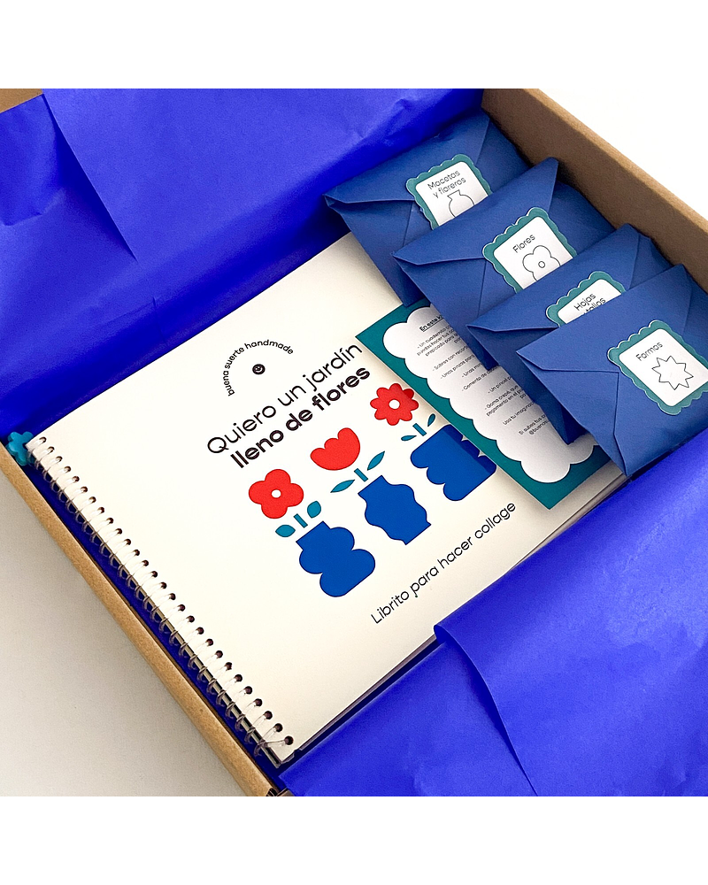 Quiero un jardín lleno de flores - Kit + libro para collage