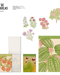 Set de Esquelas - Diseños florales - Pequeño (4 diseños) + 4 stickers