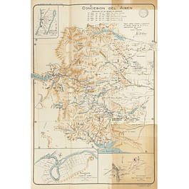 Mapa José Pomar. Concesión del Aysén y el Valle Simpson. 1923
