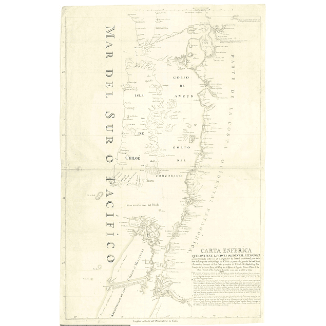 Mapa Chiloé y archipiélago de los Chonos. José de Moraleda. ca 1795