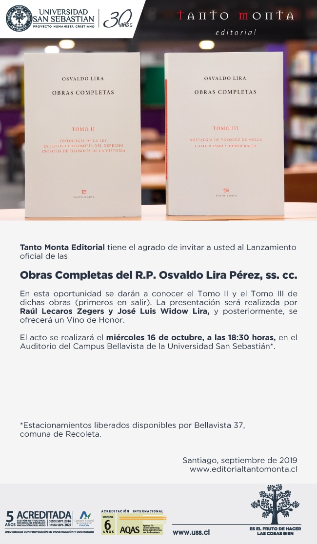 Lanzamiento Obras Completas y Editorial Tanto Monta [27.09.2019]