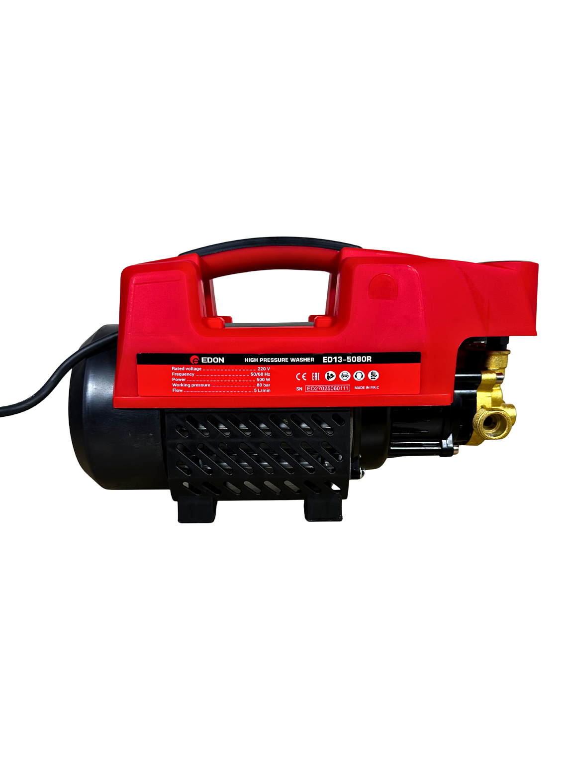 Hidrolavadora Eléctrica de Alta Presión EDON ED13-5080R + Kit de Lavado 3