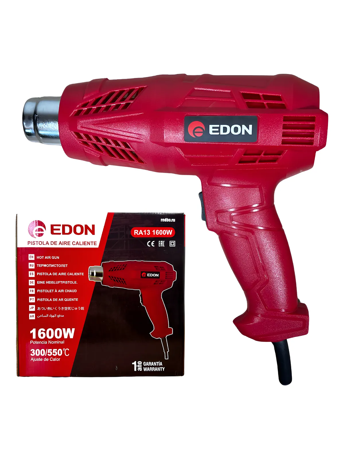 Pistola de Calor Eléctrica EDON 1600W (2 Niveles de Temperatura) 1