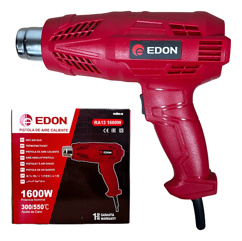Pistola de Calor Eléctrica EDON 1600W (2 Niveles de Temperatura)