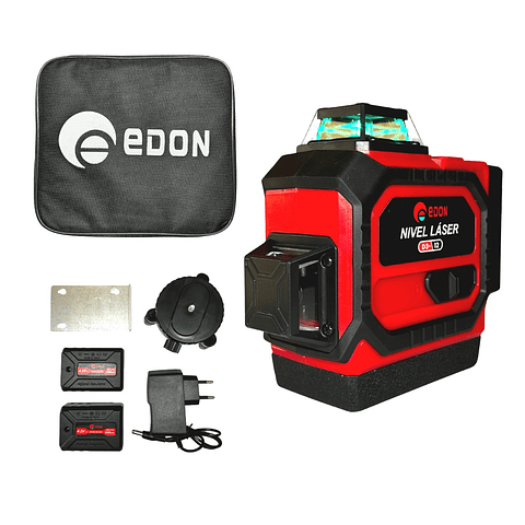 Nivel Láser 3D EDON 12 Líneas Cruzadas 30m (Rayo Verde) + 2 Baterías