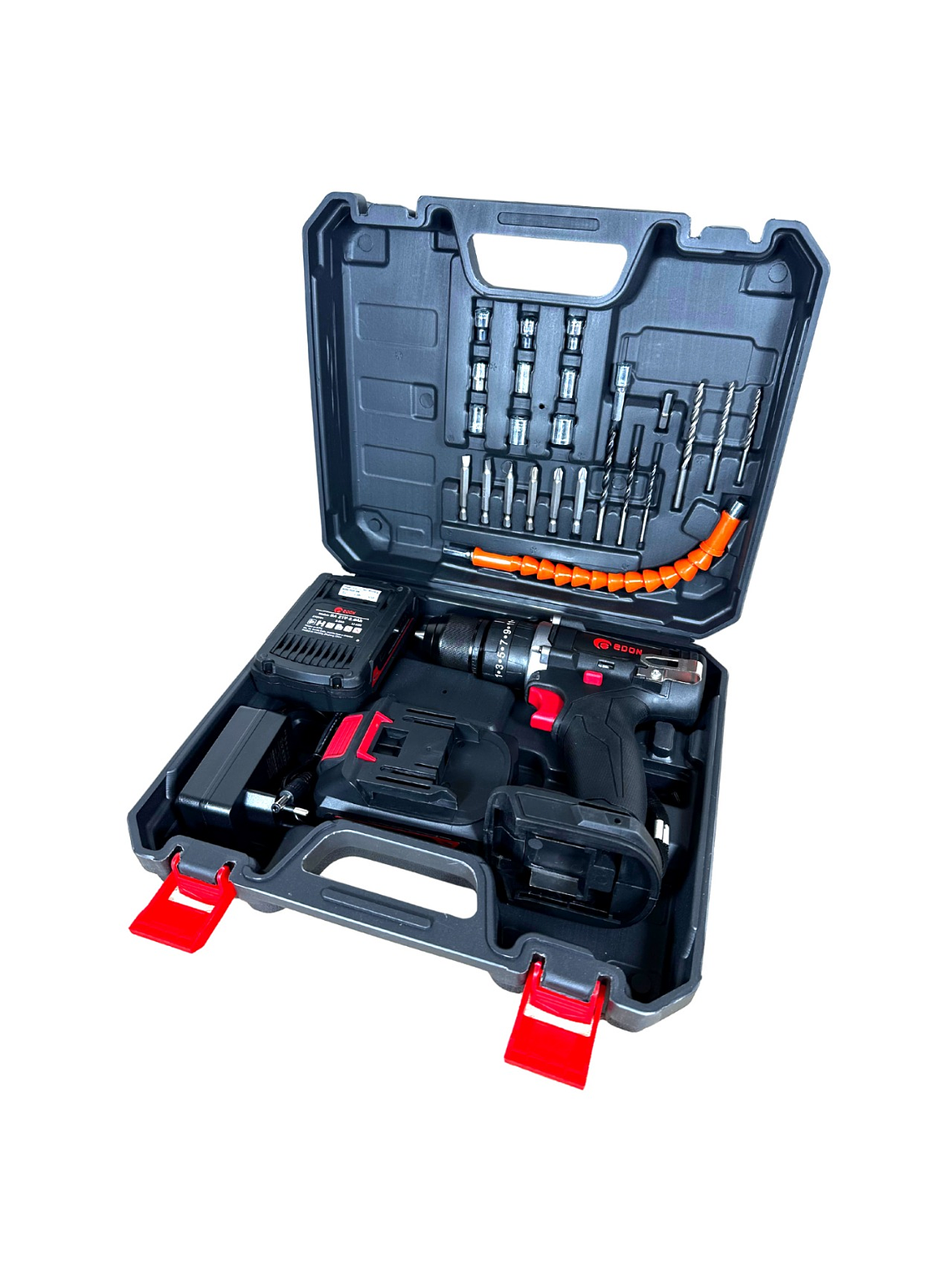 Taladro Atornillador Inalámbrico EDON 10mm 21V + Kit Completo (2 Baterías y Maletín) 4