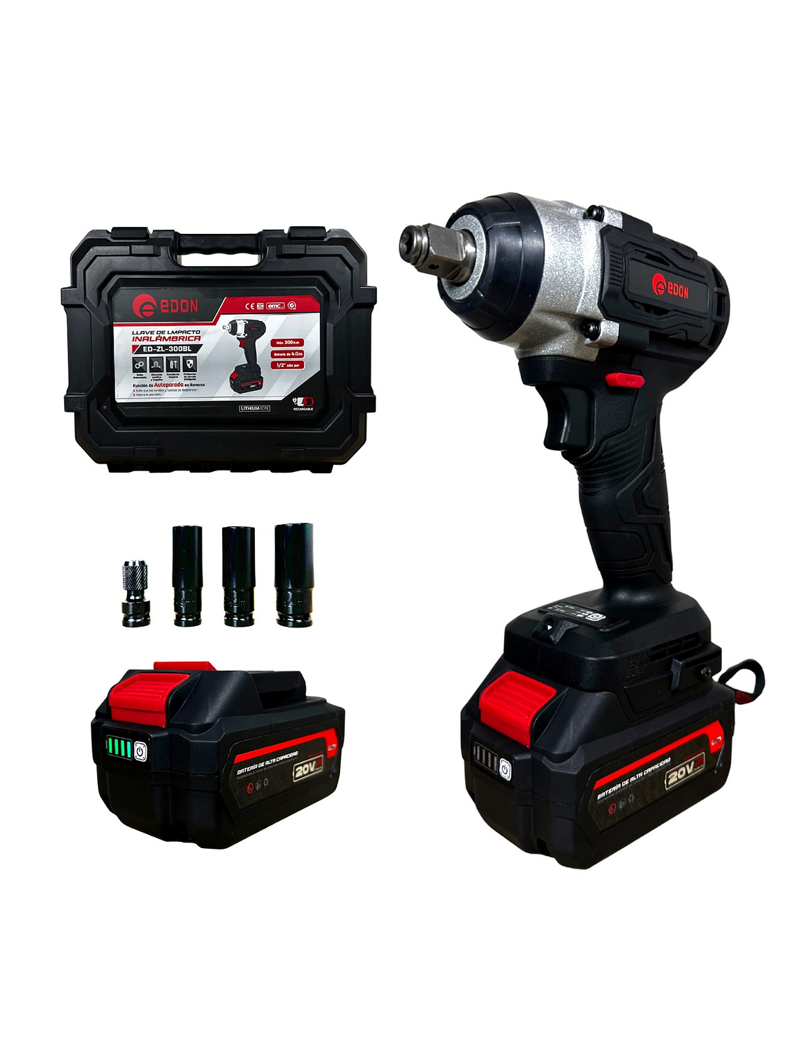 Llave de Impacto Inalámbrica EDON 1/2