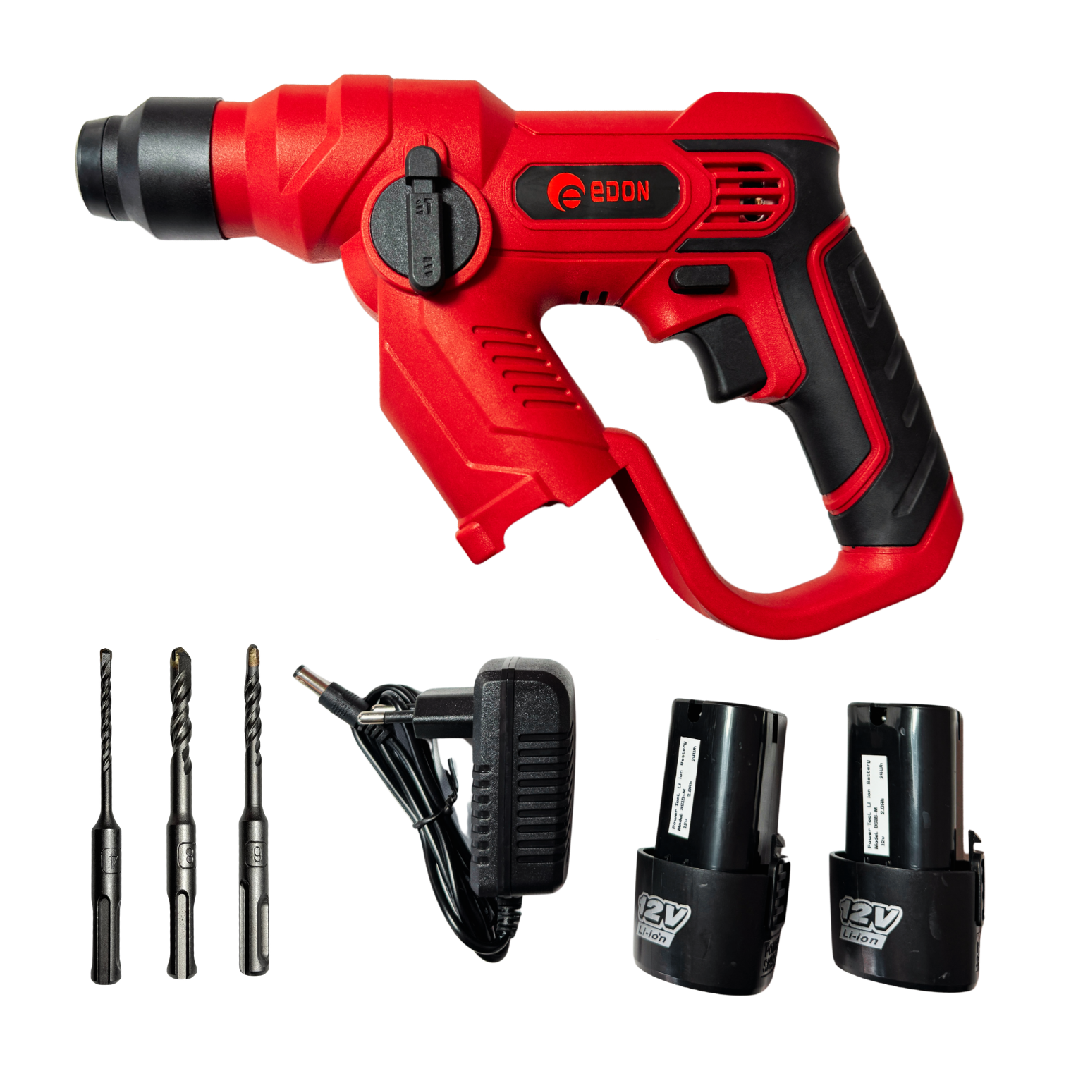 Rotomartillo Compacto Inalámbrico Edon ED-12RM01 "Compact SDS+" (12V, 2 Baterías 1.5Ah, Maletín y Brocas)