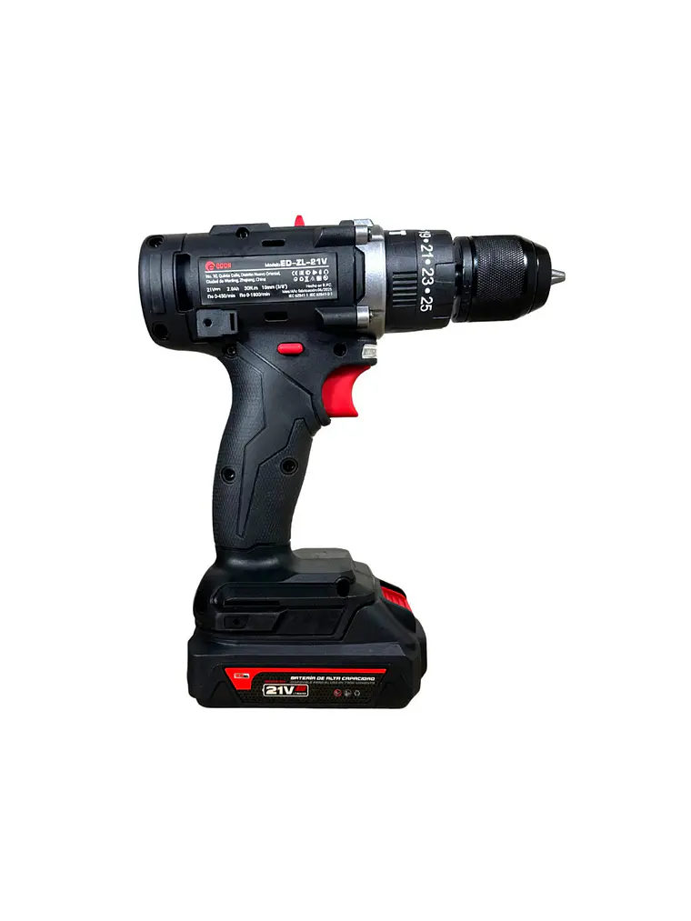 Taladro Atornillador Inalámbrico EDON 10mm 21V + Kit Completo (2 Baterías y Maletín) 4