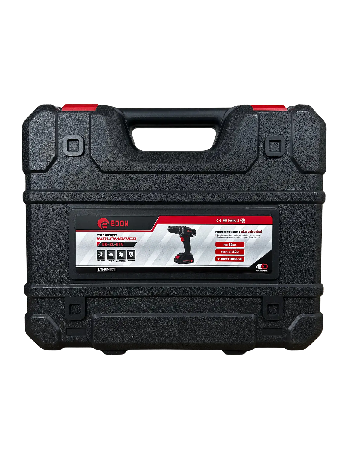 Taladro Atornillador Inalámbrico EDON 10mm 21V + Kit Completo (2 Baterías y Maletín) 3