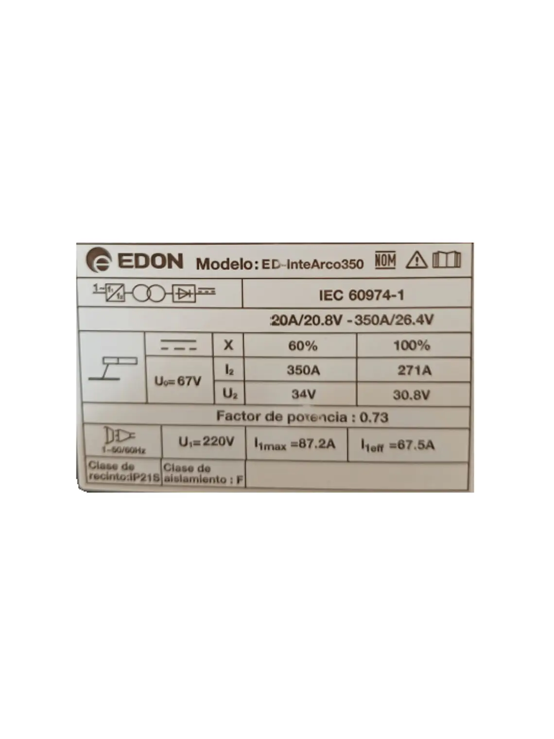 Soldadora Edon MMA-350 220V 4