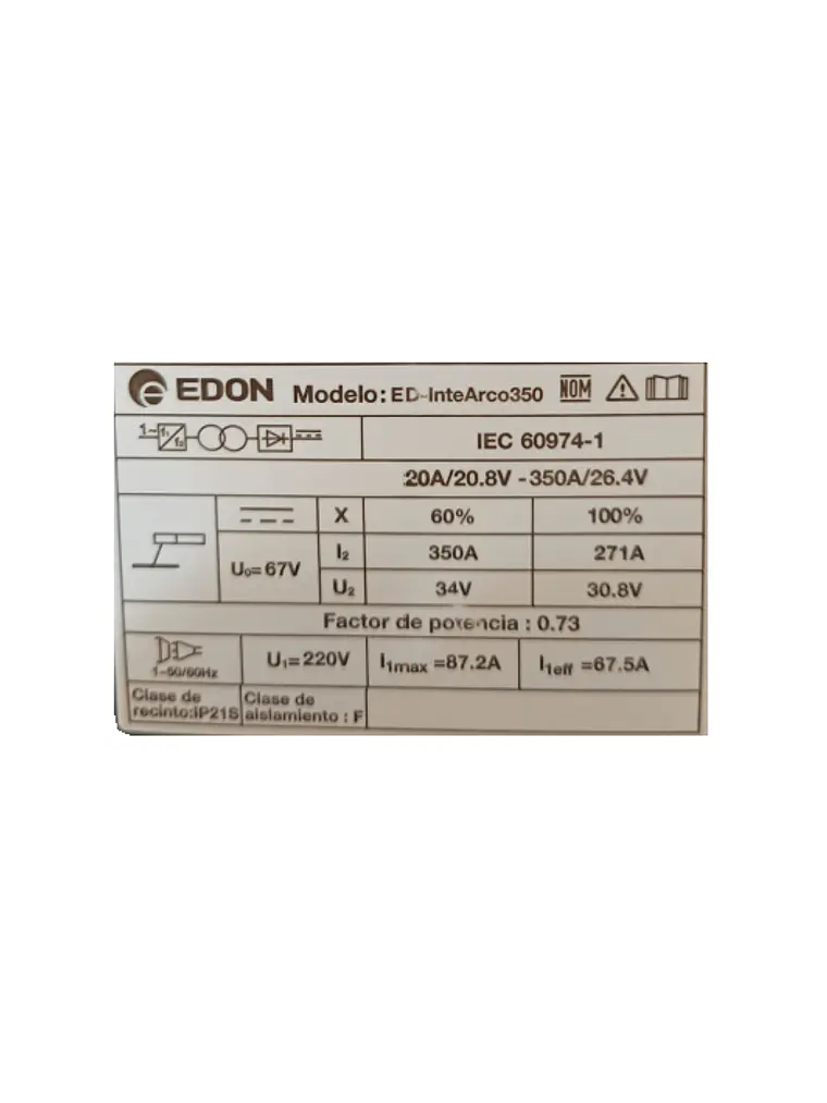 Soldadora Edon MMA-350 220V 4