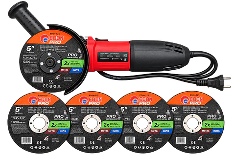 Esmeril Angular Eléctrico EDON" (ED 125D10-800) 800W con Velocidad Variable