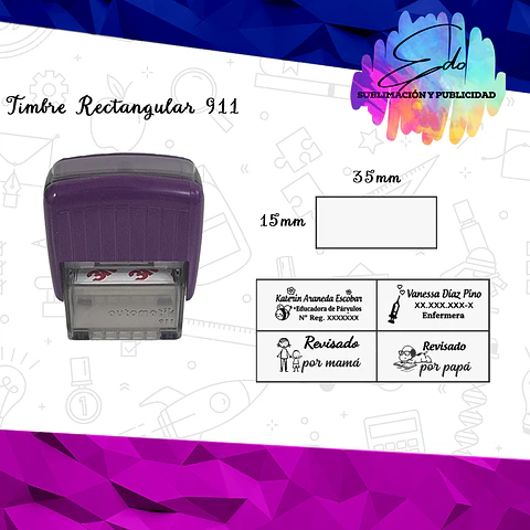 Timbre de escritorio rectangular 911