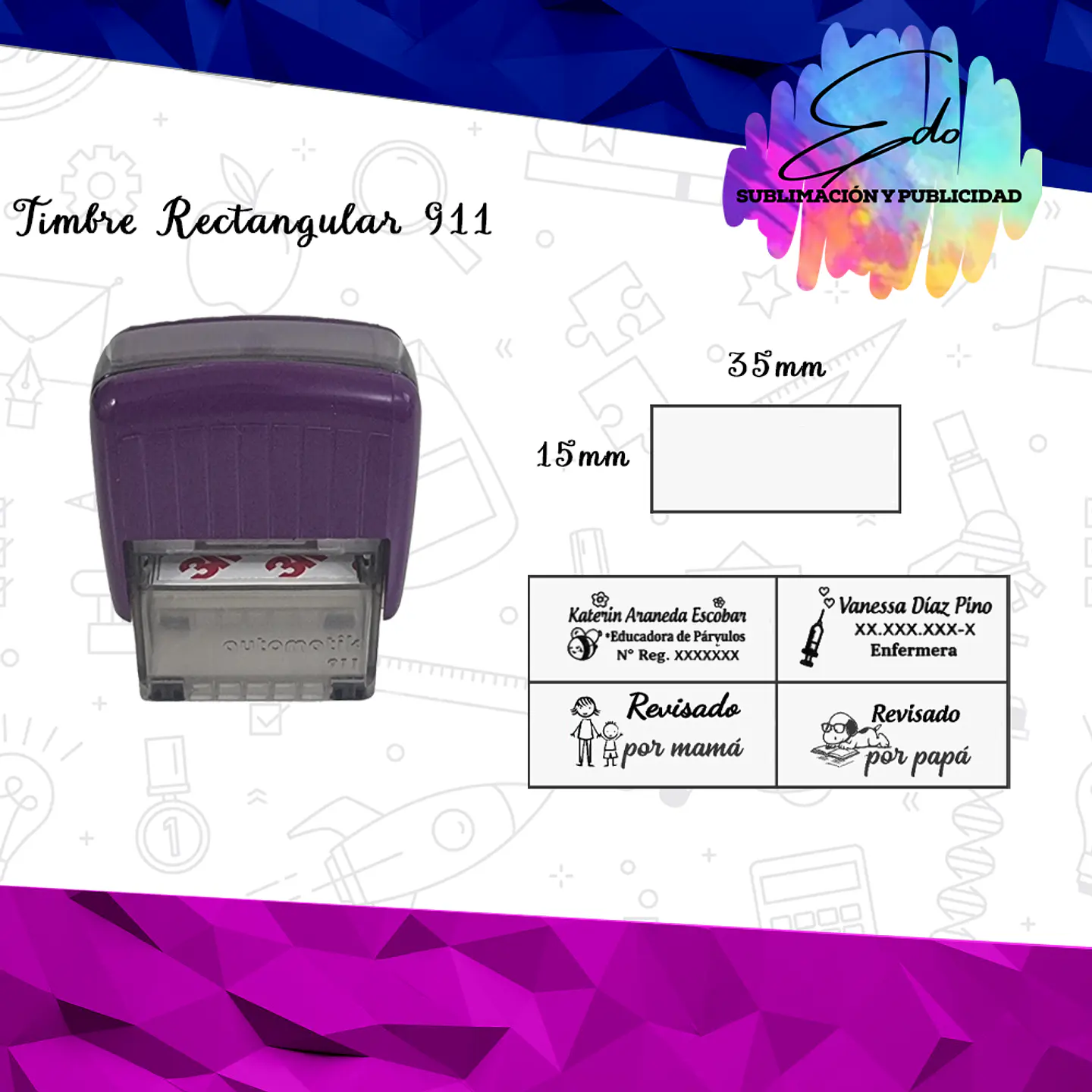 Timbre de escritorio rectangular 911 1
