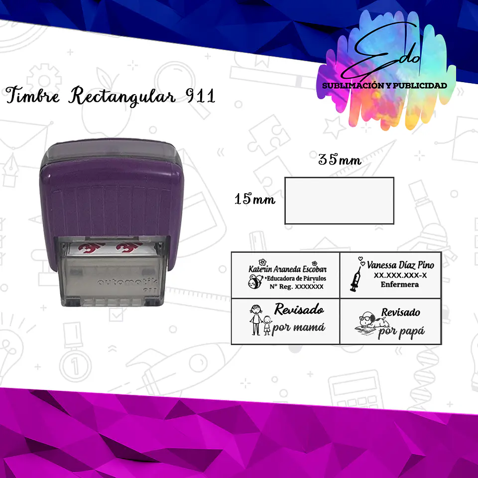 Timbre de escritorio rectangular 911 1