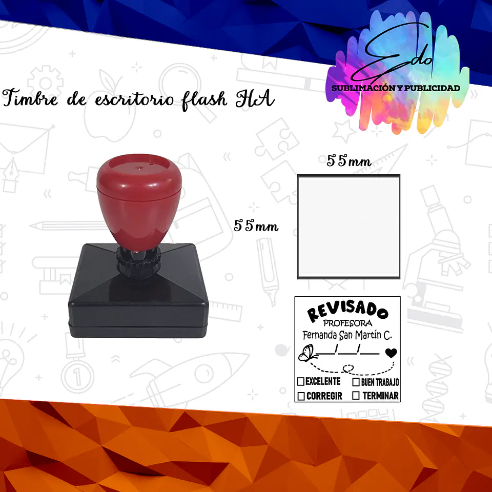 Timbre de escritorio flash HA (55 x 55 mm)  1