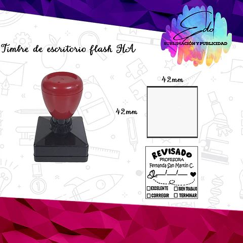 Timbre de escritorio flash (42 x 42 mm) 