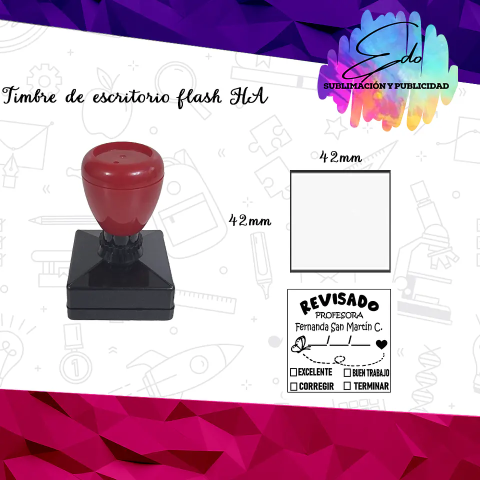 Timbre de escritorio flash (42 x 42 mm)  1