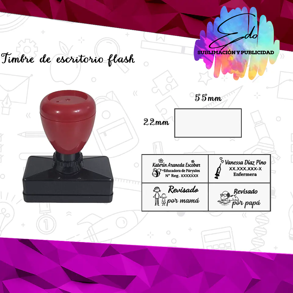 Timbre de escritorio flash 13 (55 x 22mm) 1