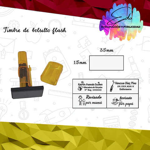 Timbre de bolsillo flash (35 x 15)