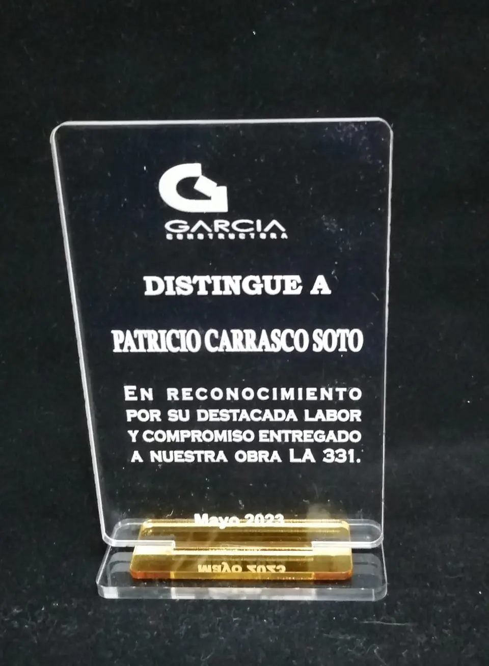 Galvano rectangular acrilico 2