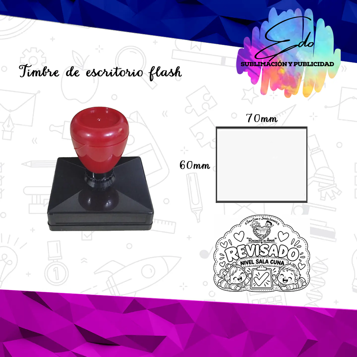 Timbre de escritorio flash HA (60 x 70 mm)  1