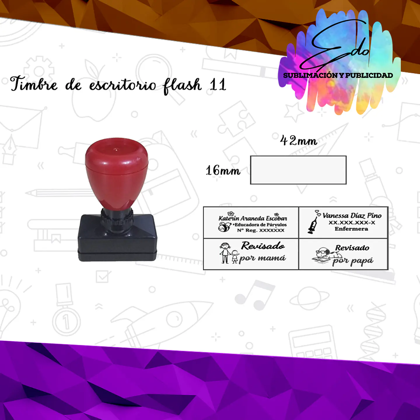 Timbre de escritorio flash 11 (16 x 42 mm)  1