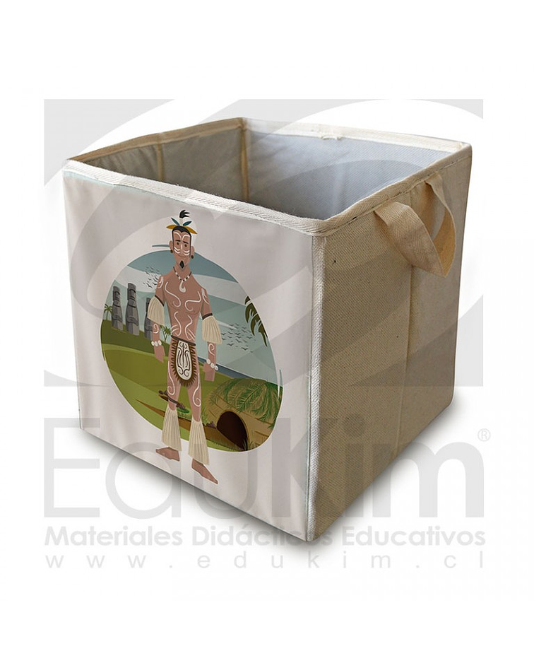 Caja plegable diseño Rapa Nui Hombre 30 cm