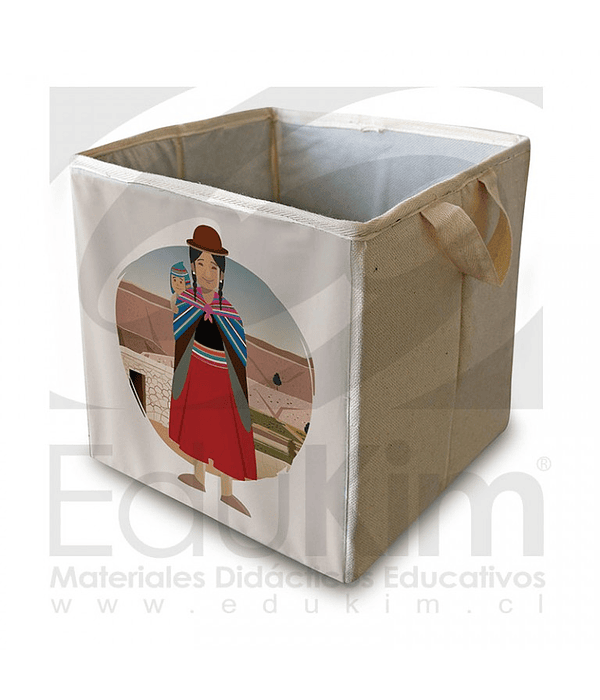 Caja plegable diseño Aymara Mujer 26 cm