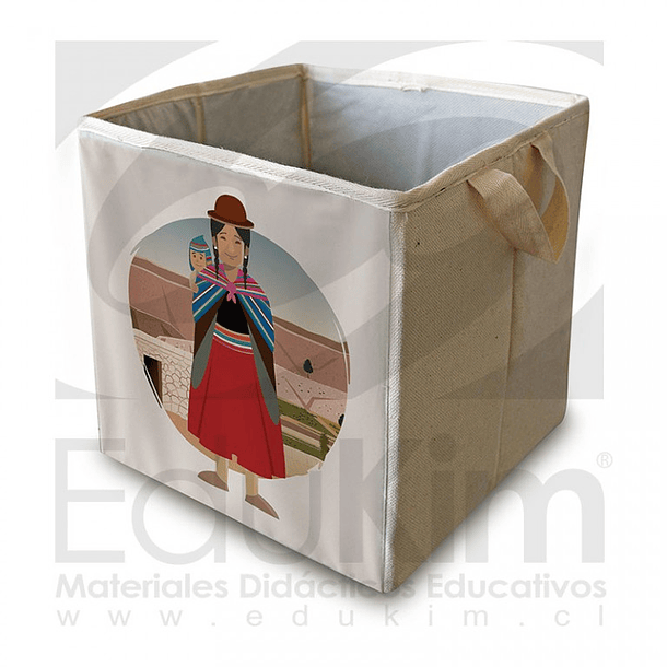 Caja plegable diseño Aymara Mujer 26 cm
