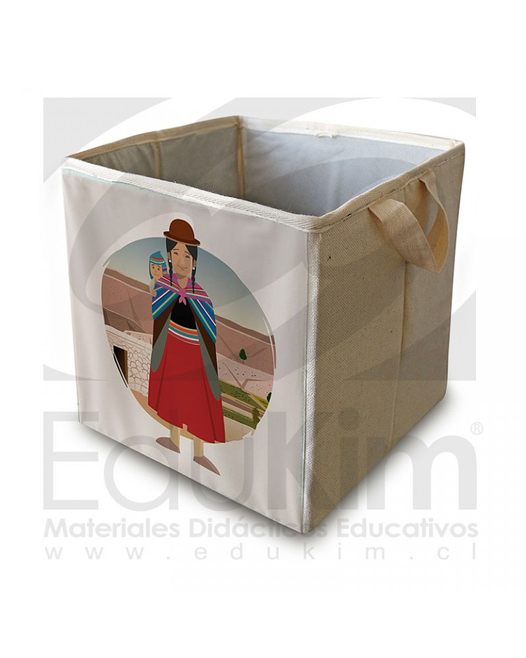 Caja plegable diseño Aymara Mujer 26 cm