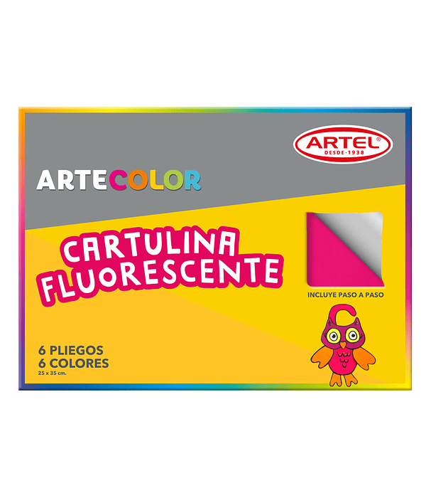 ARTECOLOR CARTULINA FLUORESCENTE 6H 6 COL