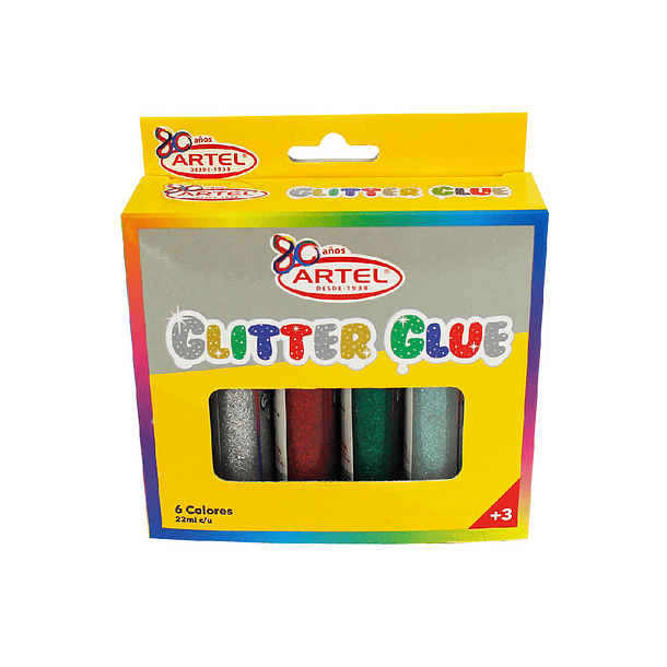 Set Cola Glitter Glue 6 Colores 22Gr
