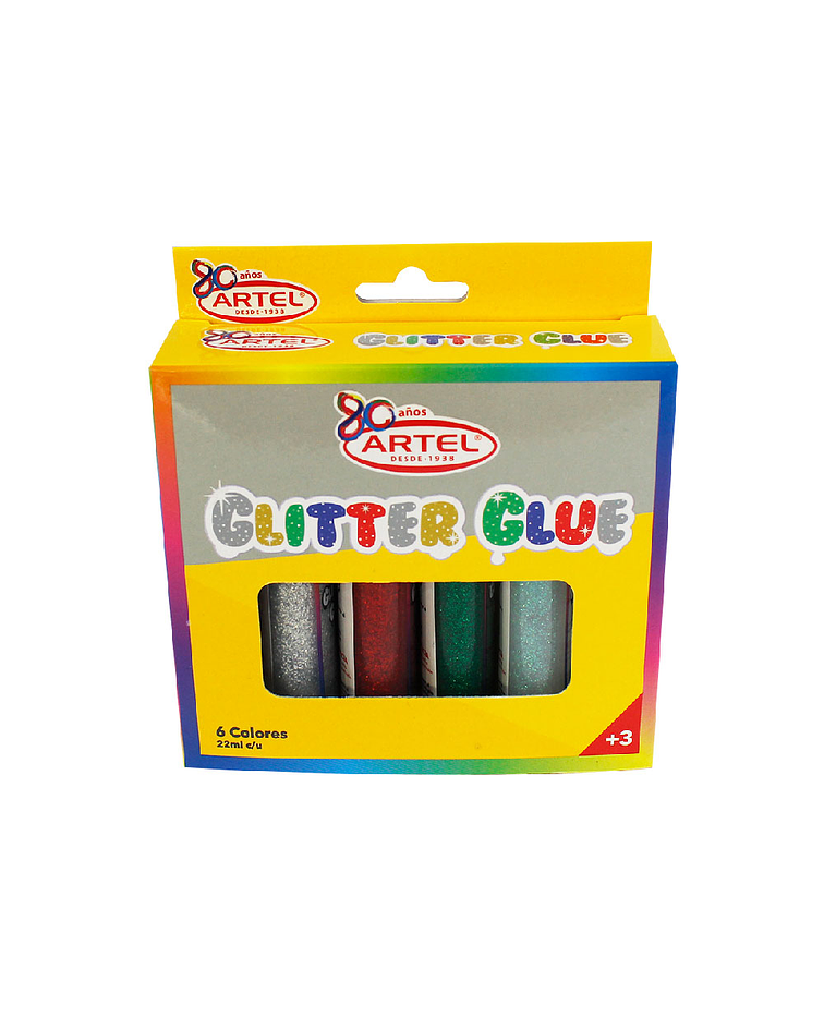 Set Cola Glitter Glue 6 Colores 22Gr