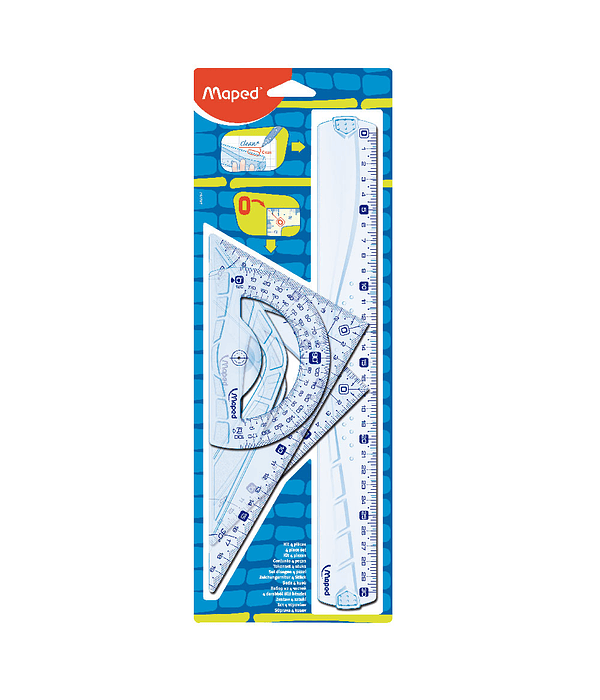 Set Escuadra/Regla/Transportador 30 Cm Maped